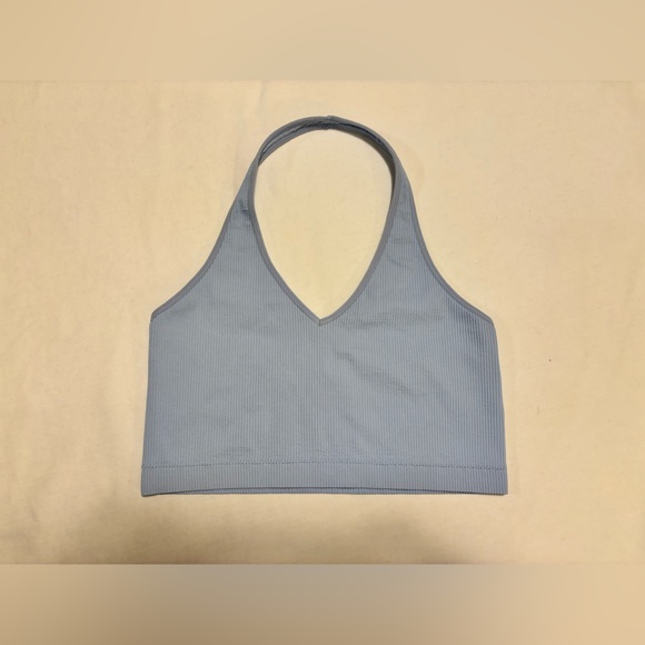 Garage powder blue halter, crop top, L - Picture 1 of 7